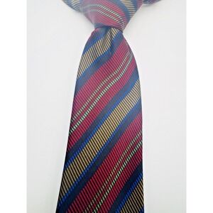 Hubert Italian Silk Necktie Men Red REPP 58Lx3W Designer Classic